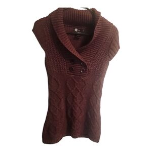 Jj Always Short Sleeve Sweater Sweater Dress Burgendy  Size S